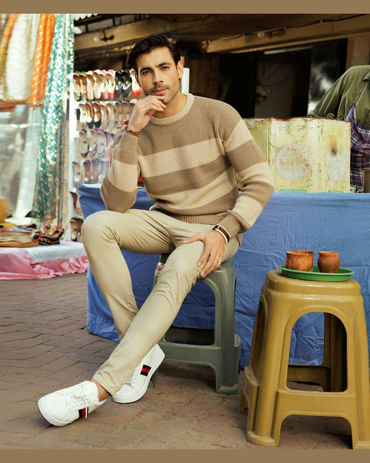 Eminent Men's Full Sleeve Sweaters - Beige, Men's Sweater & Sweat Shirts, Eminent, Chase Value