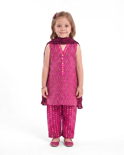 Girls' Essential Printed 3 Pcs Suit