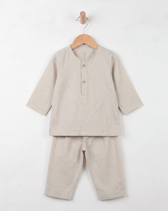 Newborn Boys' Plain Cotton Kurta Shalwar