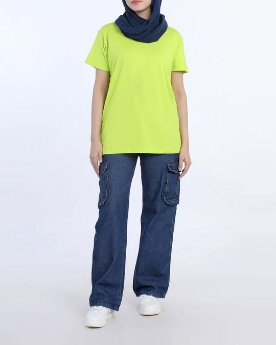 Eminent Women's Half Sleeves Printed T-Shirt - Neon Green