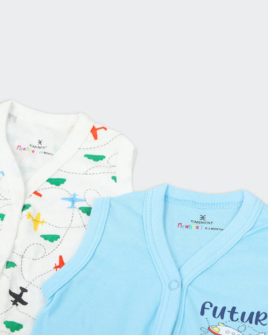 Newborn Boys Sleeves Less Vest Pack of 2