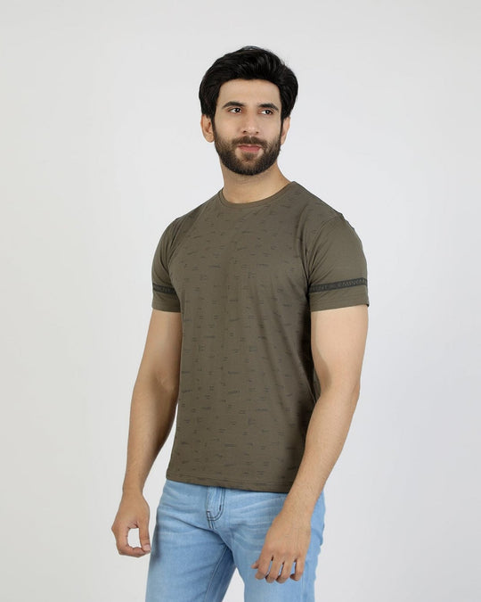 Eminent Men's Round Neck Half Sleeves T-Shirt - Olive, Men's T-Shirts & Polos, Eminent, Chase Value