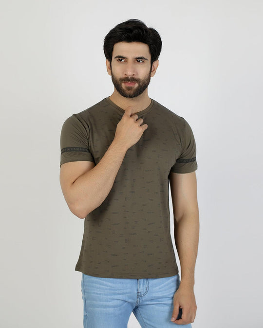 Eminent Men's Round Neck Half Sleeves T-Shirt - Olive, Men's T-Shirts & Polos, Eminent, Chase Value