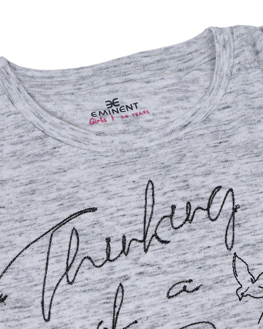 Eminent Girls Half Sleeves T-Shirt - Oatmeal, Girls T-Shirts, Eminent, Chase Value