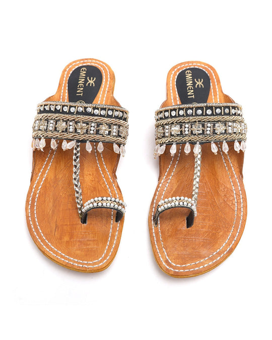 Eminent Women's Kolhapuri Slipper - Black, Women Slippers, Eminent, Chase Value