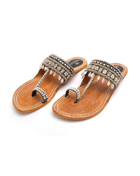 Eminent Women's Kolhapuri Slipper - Black, Women Slippers, Eminent, Chase Value