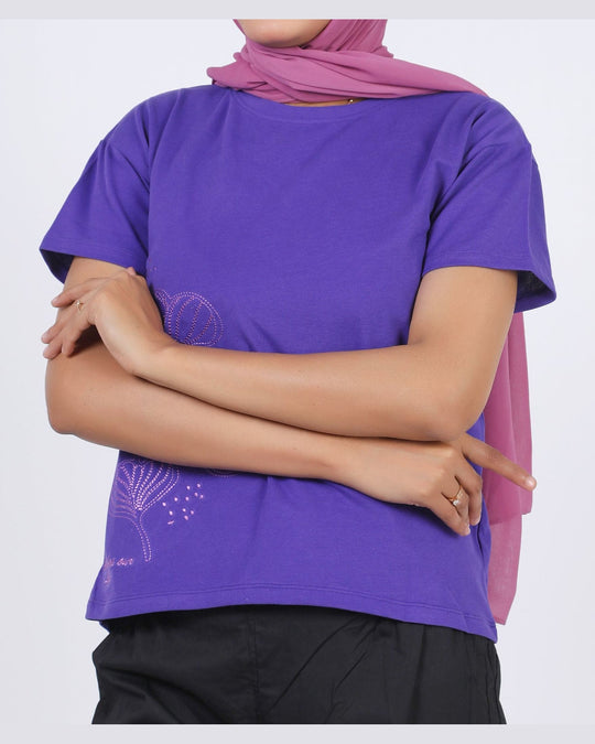 Eminent Women's Half Sleeves T-Shirt - Purple, Women T-Shirts & Tops, Eminent, Chase Value