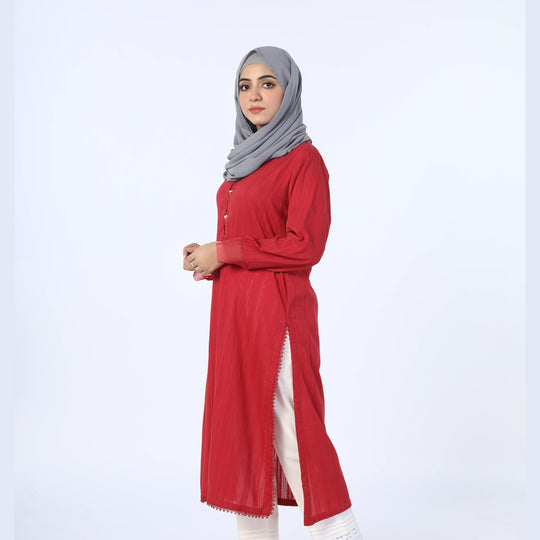 Eminent Striped Kurti-Red, Women Ready Kurtis, Eminent, Chase Value