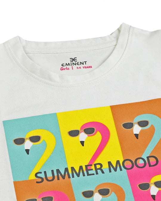 Eminent Girls Half Sleeves T-Shirt - White, Girls T-Shirts, Eminent, Chase Value