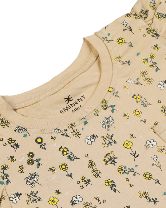 Eminent Girls Half Sleeves T-Shirt - Beige, Girls T-Shirts, Eminent, Chase Value