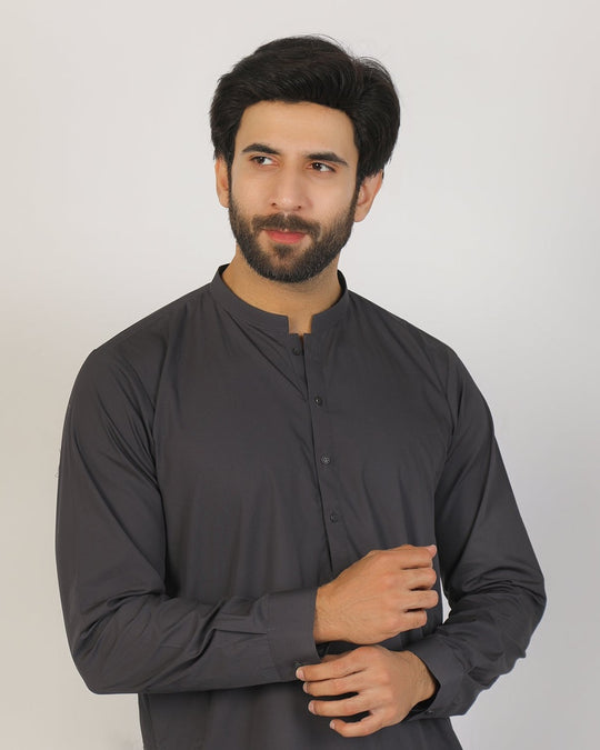 Eminent Men's Trim Fit Shalwar Suit - Grey, Men's Shalwar Kameez, Eminent, Chase Value