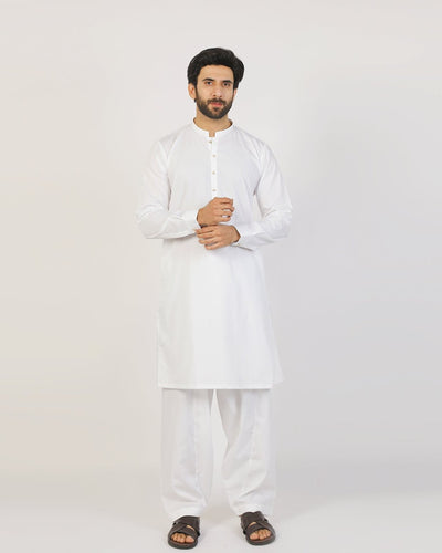 Eminent Men's Trim Fit Shalwar Suit - White, Men's Shalwar Kameez, Eminent, Chase Value