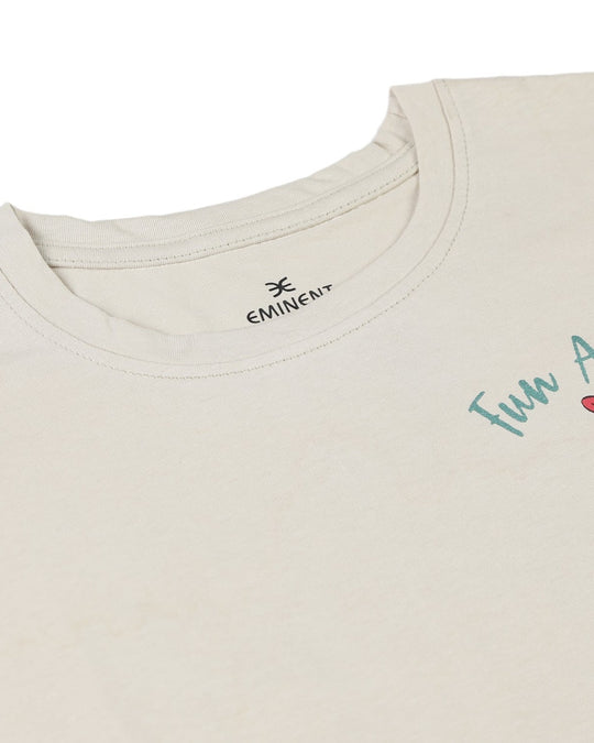 Eminent Girls Half Sleeves T-Shirt - Off White, Girls T-Shirts, Eminent, Chase Value