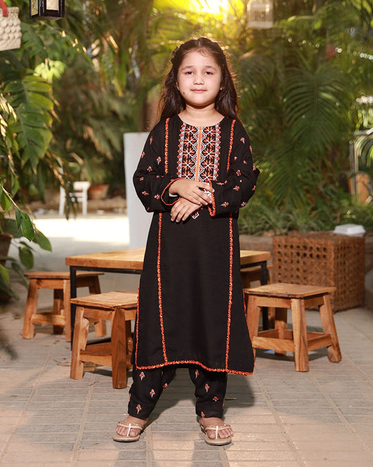 Girls' Embroidered Shalwar Kameez Suit