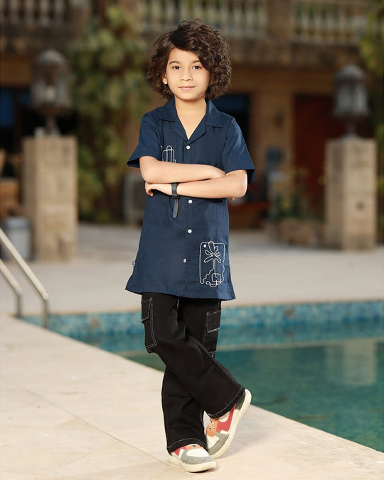 Eminent Boys Half Sleeves Causal Shirt - Navy Blue, Boys Shirts, Eminent, Chase Value