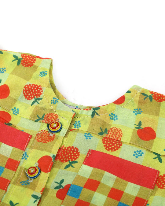 Eminent Newborn Girls Full Sleeves Romper - Light Green