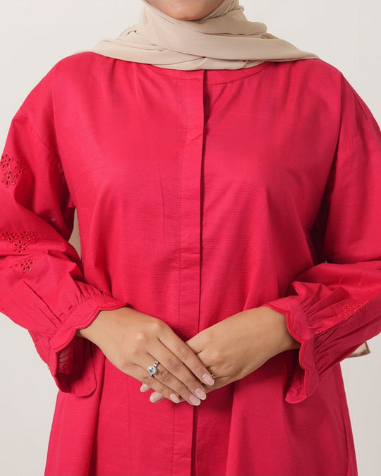 Women’s Stitched 2-Piece Cotton Co-Ord Set – Pink, Women Shalwar Suits, Eminent, Chase Value