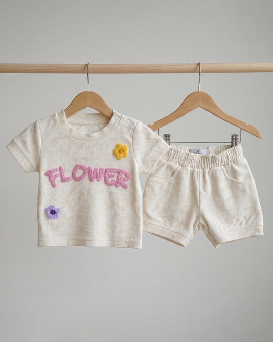 Newborn Girls Textured Co-ord Set