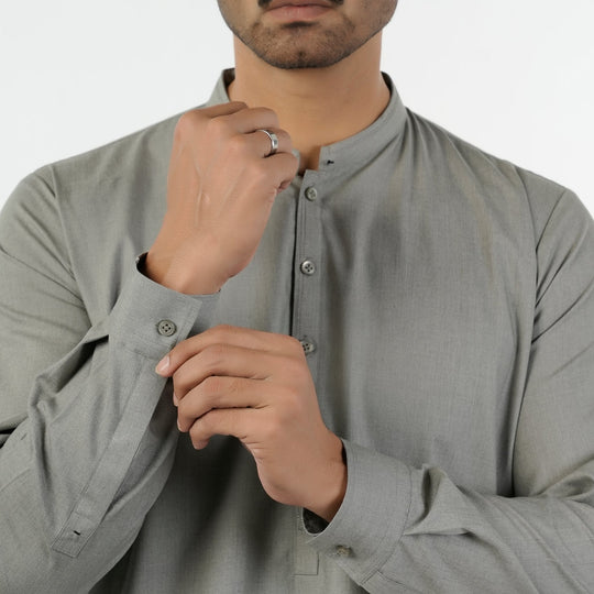 Eminent Men's Trim Fit Shalwar Suit - Ash Grey, Men's Shalwar Kameez, Eminent, Chase Value