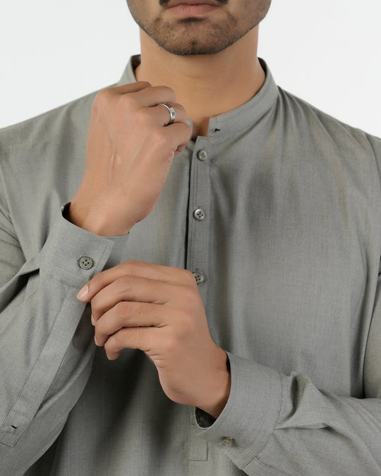 Eminent Men's Trim Fit Shalwar Suit - Ash Grey, Men's Shalwar Kameez, Eminent, Chase Value