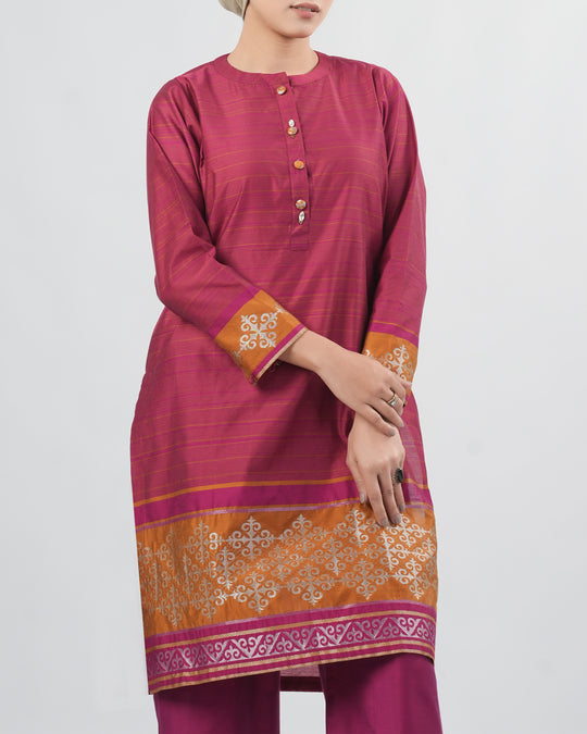 Women’s Yarn Dyed Cotton Silk 2Pcs Suit