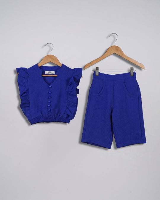 Newborn Girls’ Plain Fusion 2 Pcs Suit