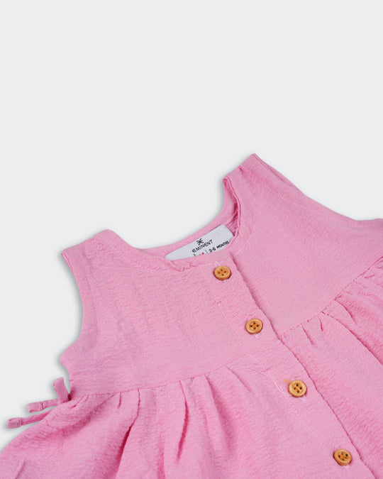 Newborn Girls Plain Seersucker Frock