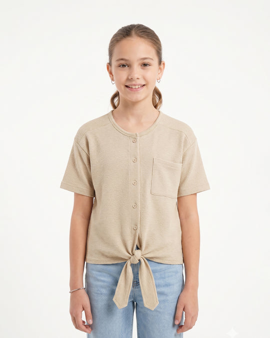 GIrls' Graphic Textured Top