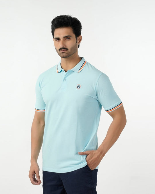 Eminent Men's Half Sleeves Polo T-Shirt - Sky Blue, Men's T-Shirts & Polos, Eminent, Chase Value