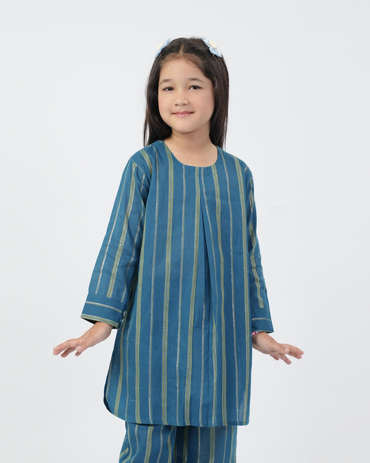 Eminent Girls 2 PCS Cotton Shalwar Suit - Teal