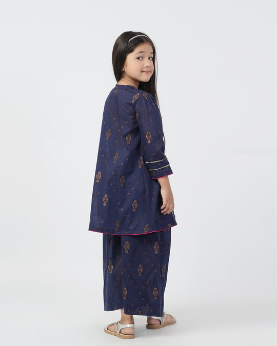 Eminent Girls Printed Shalwar Suit - Blue