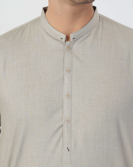 Eminent Men's Trim Fit Shalwar Suit - Beige