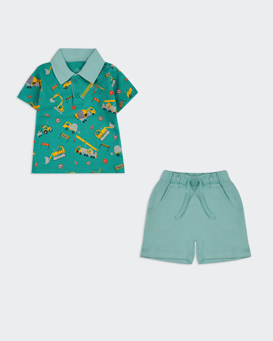 Newborn Boys Interlock Co-Ord Set