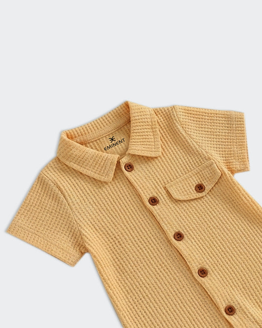 Newborn Boys Textured Romper