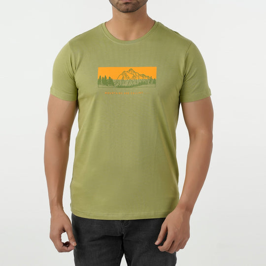 Eminent Men's Round Neck Half Sleeves Printed T-Shirt - Sea Green, Men's T-Shirts & Polos, Eminent, Chase Value
