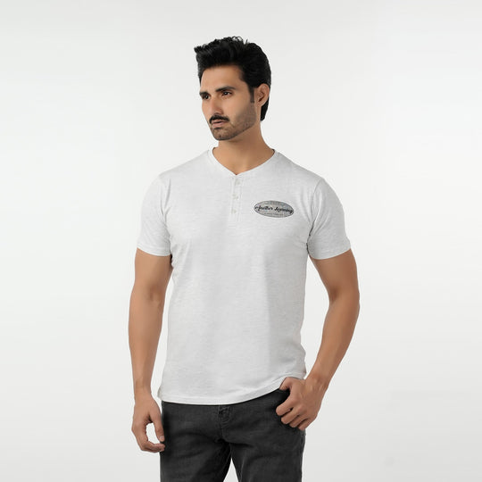 Eminent Men's Round Neck Half Sleeves Printed T-Shirt - Oatmeal, Men's T-Shirts & Polos, Eminent, Chase Value