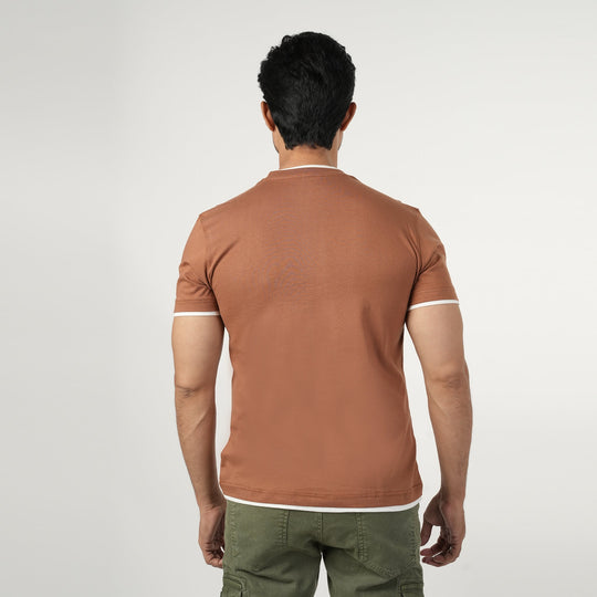 Eminent Men's Half Sleeves Round Neck T-Shirt - Brown, Men's T-Shirts & Polos, Eminent, Chase Value