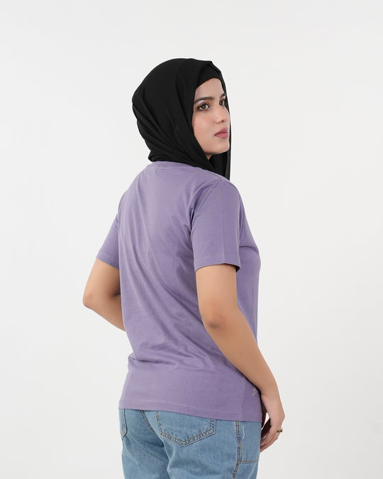 Eminent Women's Half Sleeves Printed T-Shirt - Purple