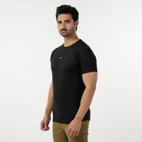 Eminent Men's Round Neck Half Sleeves Printed T-Shirt - Black, Men's T-Shirts & Polos, Eminent, Chase Value