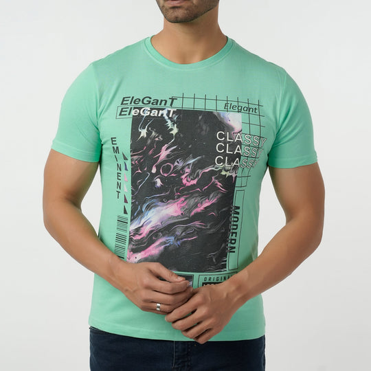 Eminent Men's Round Neck Half Sleeves Printed T-Shirt - Cork, Men's T-Shirts & Polos, Eminent, Chase Value