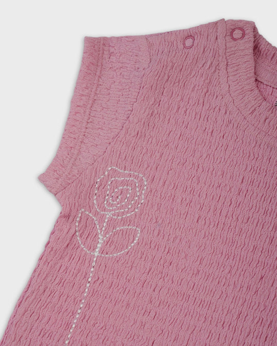 Newborn Girls Textured T-Shirt