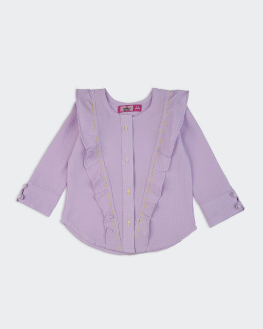Girls' Dyed Seersucker Top