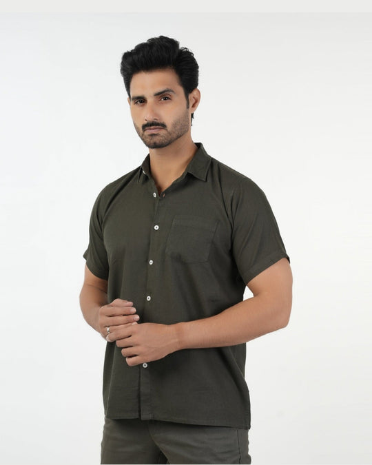 Eminent Men's Casual Half Sleeves Shirt - Dark Green, Men's Shirts, Eminent, Chase Value