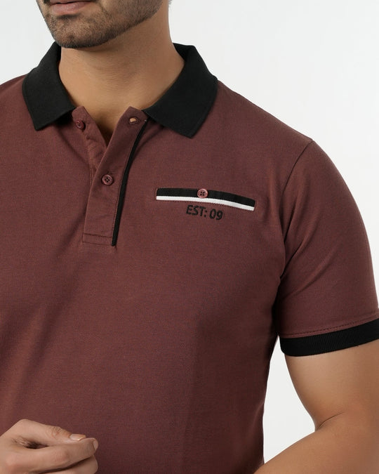 Eminent Men's Polo Half Sleeves T-Shirt - Chocolate Brown, Men's T-Shirts & Polos, Eminent, Chase Value