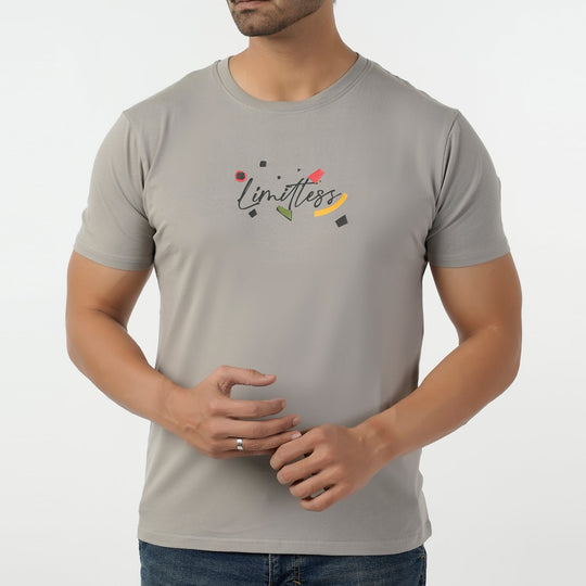 Eminent Men's Round Neck Half Sleeves Printed T-Shirt - Ash Grey, Men's T-Shirts & Polos, Eminent, Chase Value