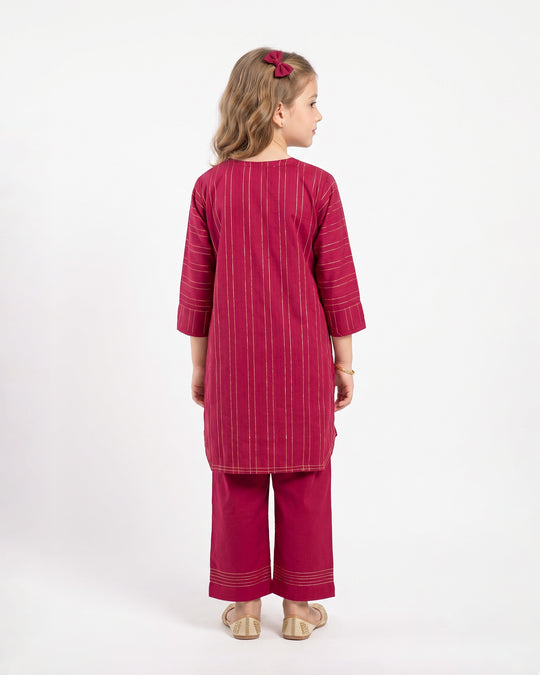 Girls' Fusion Embroidered Dyed 2Pc Suit