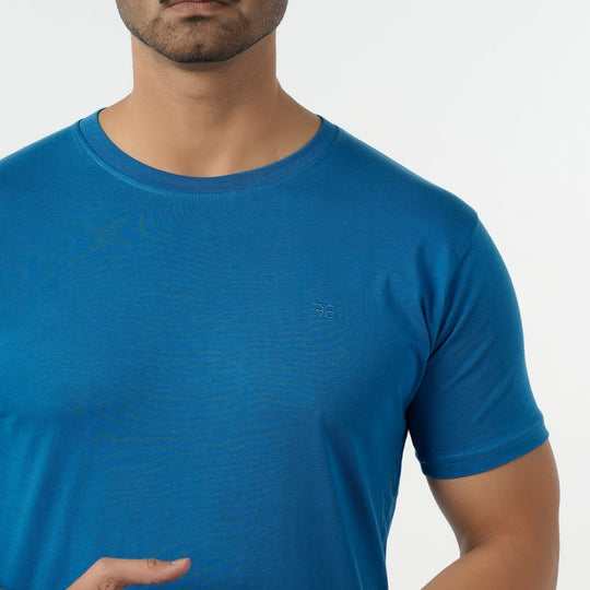 Eminent Men's Round Neck Half Sleeves T-Shirt - Mid Blue, Men's T-Shirts & Polos, Eminent, Chase Value