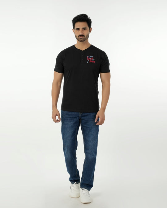 Men's Eminent Round Neck Half Sleeves Printed T-Shirt - Black, Men's T-Shirts & Polos, Eminent, Chase Value