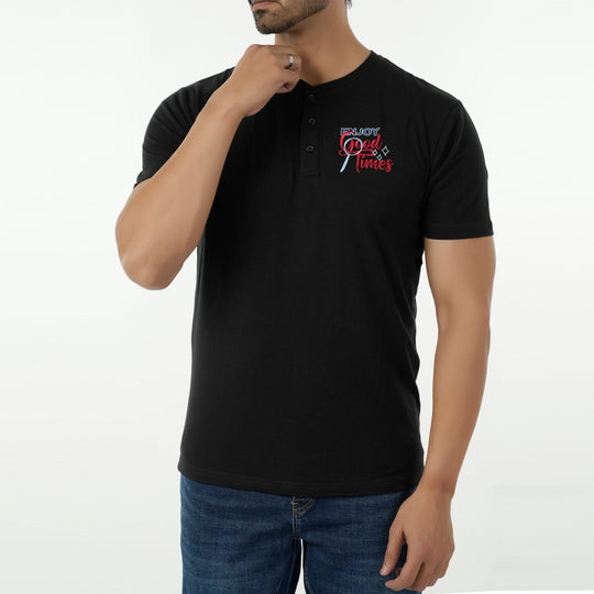 Men's Eminent Round Neck Half Sleeves Printed T-Shirt - Black, Men's T-Shirts & Polos, Eminent, Chase Value