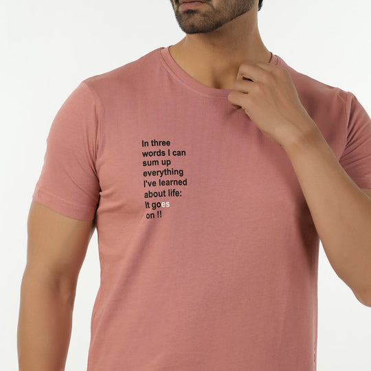 Eminent Men's Round Neck Half Sleeves Printed T-Shirt - Pink, Men's T-Shirts & Polos, Eminent, Chase Value